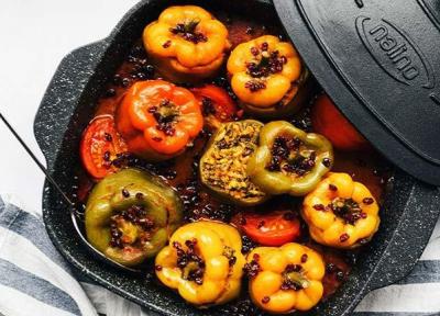 طرز تهیه دلمه فلفل دلمه ای مجلسی با تمام نکات آن